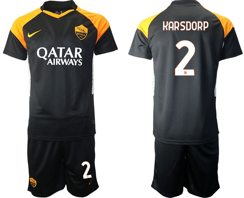 Men 2020-2021 club Rome away #2 black Soccer Jerseys->rome jersey->Soccer Club Jersey